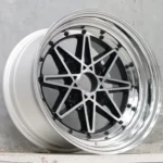 14/15/16inch 4*100/114.3 Black Polished Lip Gold Alloy Wheel Rim - Image 3