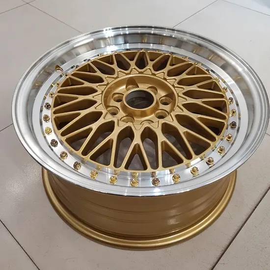 17X7.5 5X100 Gold Wheel 45mm Rim Alloy Rims for Daily Drivers Suitable for Vintage/Customized Vehicles