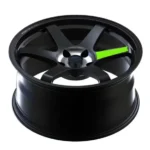 18X8 5X108 Gloss Black Green Tinted Wheel Rim 43mm - Image 3