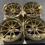 2 Piece Brushed Gold Forged Alloy Rims Passenger Car Wheel