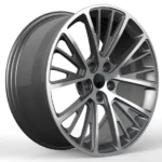 5 Holes Alloy Car Wheel Gunmetal Gray Silver Painting Durable Car Wheel Rims