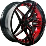 6X135/6X5.5/6X139.7 Black Red Tint Car Wheel OEM ODM - Image 3