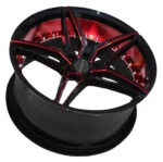 AC01 Gloss Black Red Inner Deep Concave Car Rim Alloy Wheels 19-22