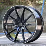 Black Machine Lip Silver Racing Wheel Rim 4/5 Bolt Patterns - Image 2