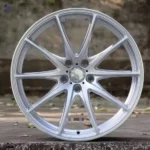 Black Machine Lip Silver Racing Wheel Rim 4/5 Bolt Patterns