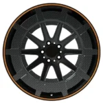Black Red Lip 5 Holes Carbon Fiber Aluminum Car Wheel - Image 2