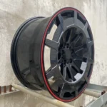 Black Red Lip 5 Holes Carbon Fiber Aluminum Car Wheel