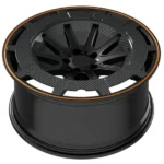 Black Red Lip 5 Holes Carbon Fiber Aluminum Car Wheel - Image 3