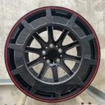 Black Red Lip 5 Holes Carbon Fiber Aluminum Car Wheel - Image 4