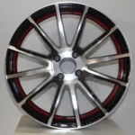 Brozen Wheel 17inch Black Machined Red Rims - Image 2