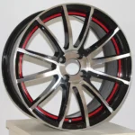 Brozen Wheel 17inch Black Machined Red Rims - Image 3