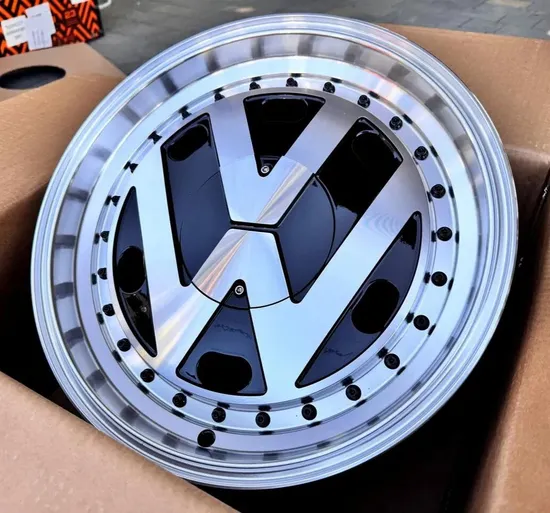 Deep Dish R16 4/5 Holes Polo Golf Black Machine Face Car Rim VW Design Aluminum Alloy Wheels