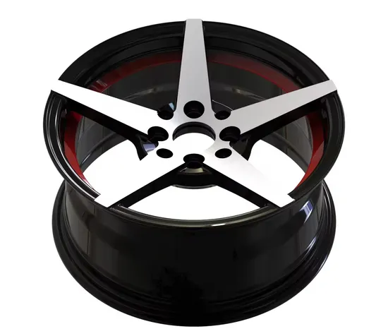 Factory 15 Inch Black and Red Alloy Wheels 4X100 Alloy Wheel Rims for Passenger Car