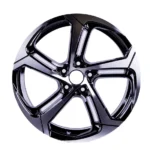 Factory Production Classical Replica Black Machined Face 5 Holes Aluminum Alloy Car Wheel - Image 3