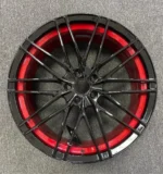 Gloss Black Machined Inner Lip with Red Clear Coat 17-20 Size Alloy Car Wheel Rim Mag