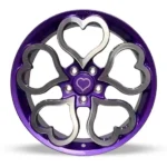 Heart-Shaped Purple Custom Rims for Luxury Cars - Image 2