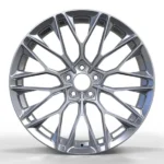 High Performance 5 Holes Black Silver Aluminum Alloy Car Wheel - Image 2
