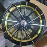 High Quality 15 Inch Black Machined Face & Red Inner Lip Car Alloy Wheels - Image 4