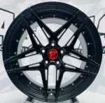 High Strength 5 Holes Black Full Painting Flow Formed Aluminum Alloy Car Wheel Rims - Image 2