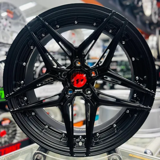 High-Strength-5-Holes-Black-Full-Painting-Flow-Formed-Aluminum-Alloy-Car-Wheel-Rims High Strength 5 Holes Black Full Painting Flow Formed Aluminum Alloy Car Wheel Rims - Image 1