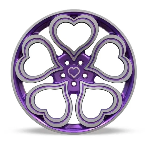 Ladies' Cute Heart-Shaped Purple Wheel Rims Suitable for Various Luxury Car Sizes