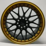 Ouya Wheel Matte Black Gold Machined Lip Rivets Alloy Car Wheel - Image 2