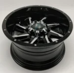 Ouya Wheel Popular 4X4 Black Alloy Car Wheel Rim with Milling Spokes Silver Rivets - Image 3