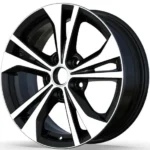 Replica 5 Holes Car Wheel Rim Set Black Color Silver Machined Face China Car Accessories Alloy Wheel and Wheel Rim - Image 2