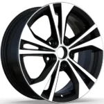 Replica 5 Holes Car Wheel Rim Set Black Color Silver Machined Face China Car Accessories Alloy Wheel and Wheel Rim - Image 3