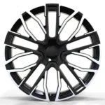 Silver Machined Face 5Holes Black Aluminum Car Wheel Rim - Image 2