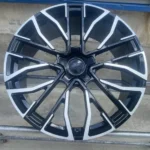Silver Machined Face 5Holes Black Aluminum Car Wheel Rim