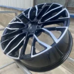 Silver Machined Face 5Holes Black Aluminum Car Wheel Rim - Image 4