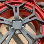 Two-Piece Forged Black Spokes Red Lip 5 Holes Car Wheel - Image 3