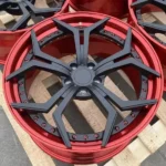 Two-Piece Forged Black Spokes Red Lip 5 Holes Car Wheel - Image 4