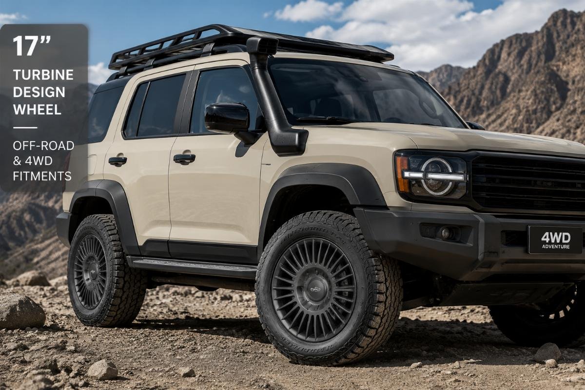 17 inch turbine design wheel fitted to an off-road SUV